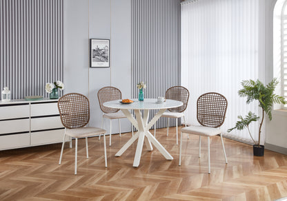 Sennit Chair, Dining Chair, Coffee Chair (Set of 4) - Beige