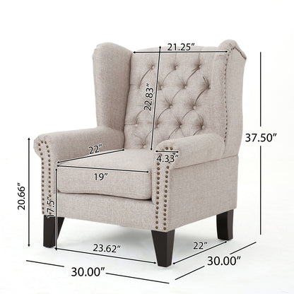 Upholstered Accent Chair, Mid Century Modern Arm Chair, Reading Chair For Living Room, Bedroom - Beige