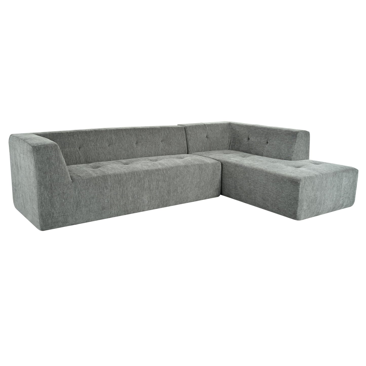 Modular Combination Sofa Set, Modern Minimalist Sofa, Living Room Upholstered Sofa Bed, Bedroom, 2 Pieces Computer Free Combination, L - Shaped - Light Gray