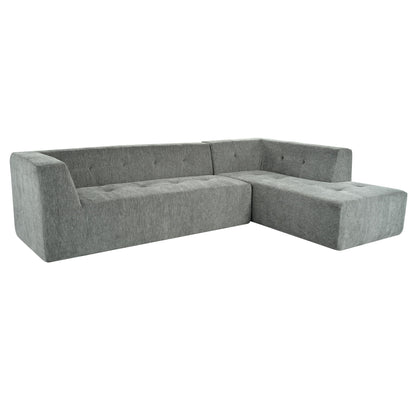 Modular Combination Sofa Set, Modern Minimalist Sofa, Living Room Upholstered Sofa Bed, Bedroom, 2 Pieces Computer Free Combination, L - Shaped - Light Gray
