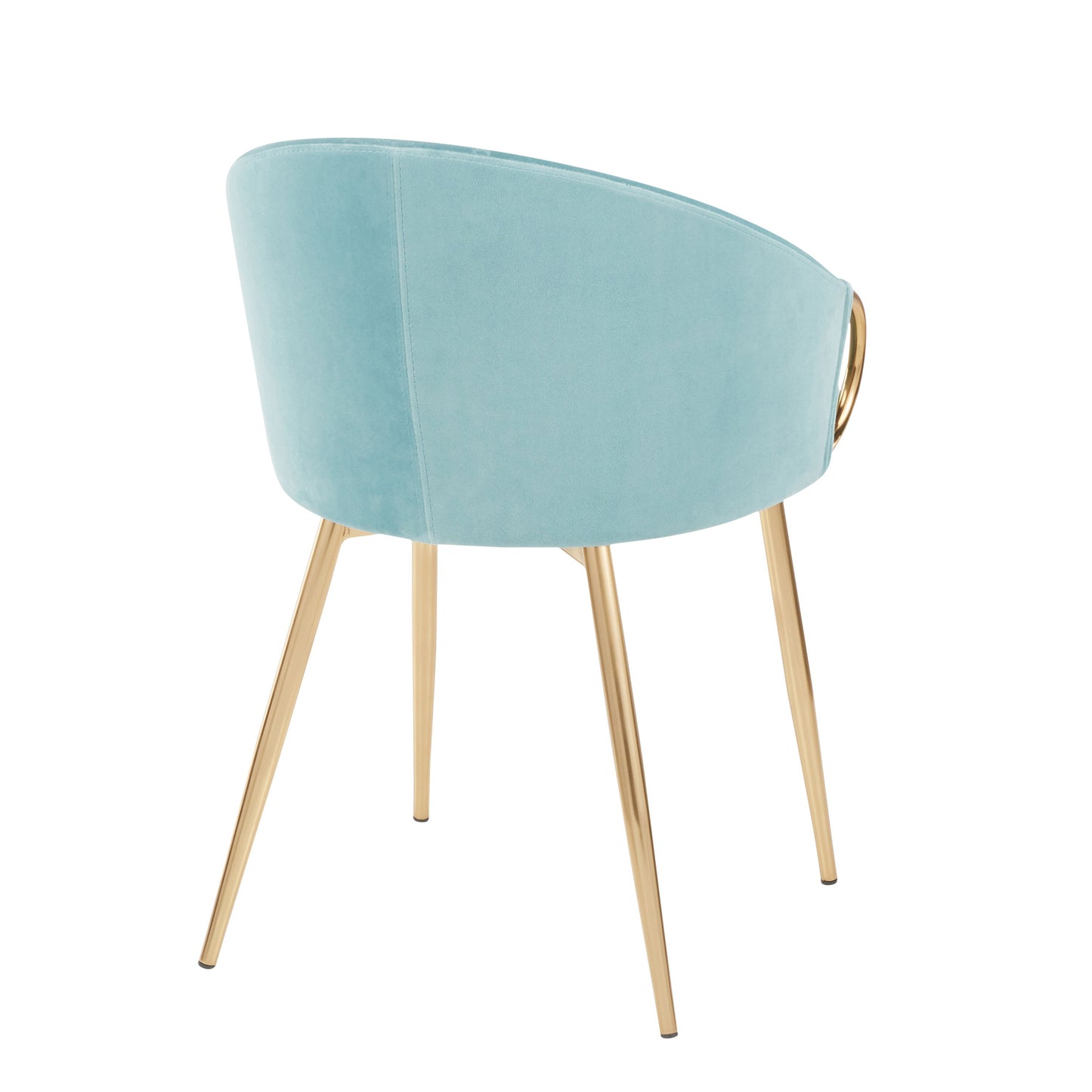 Claire - Contemporary / Glam Chair (Set of 2) - Gold / Light Blue