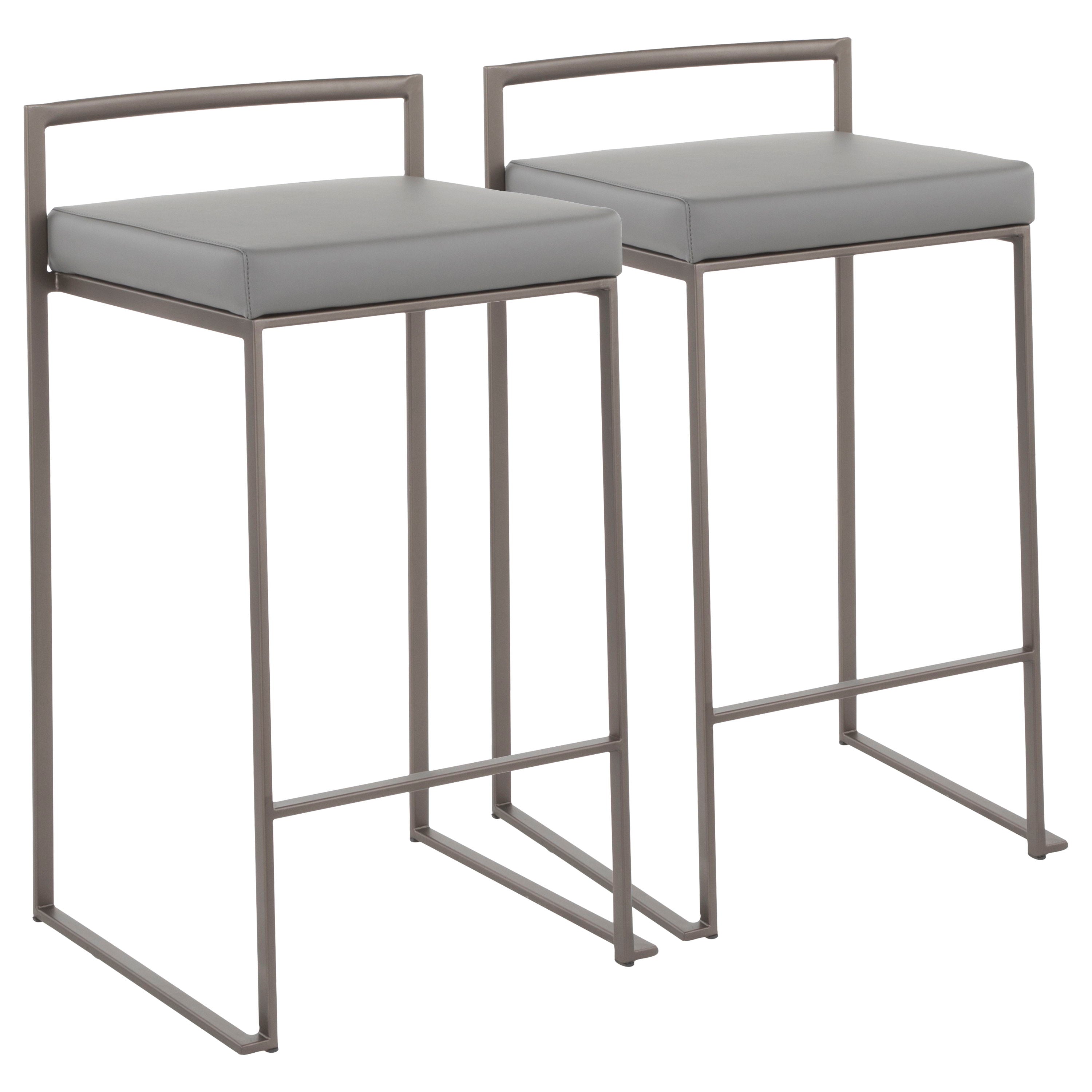Fuji - Industrial Stackable Counter Stool (Set of 2) - Gray