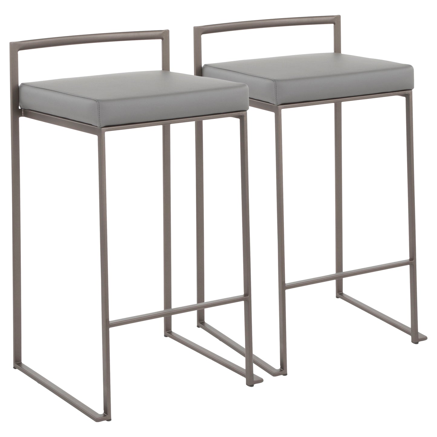 Fuji - Industrial Stackable Counter Stool (Set of 2) - Gray