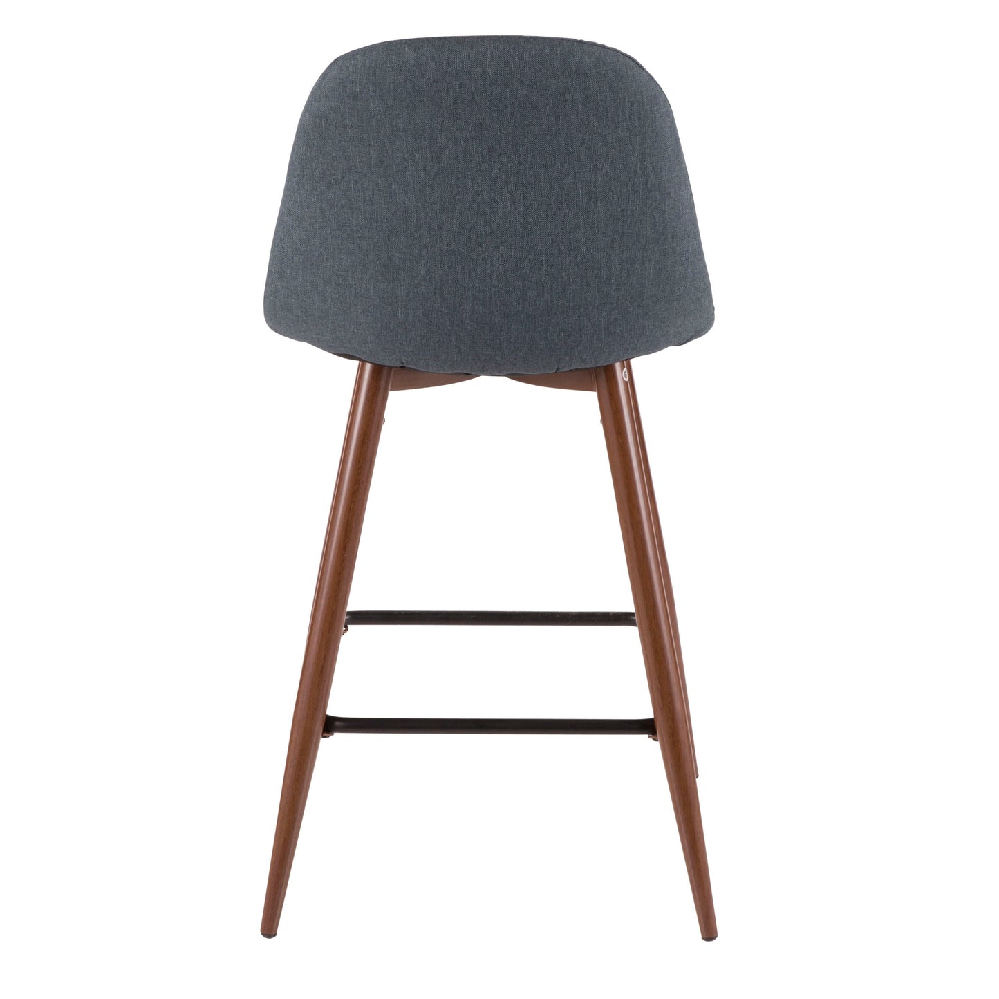 Pebble - Mid-Century Modern Counter Stool (Set of 2) - Walnut / Blue
