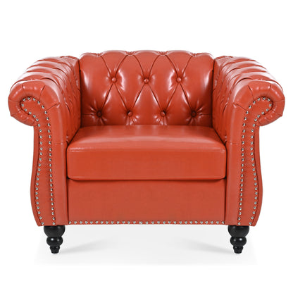 1 Seater Sofa For Living Room - Orange
