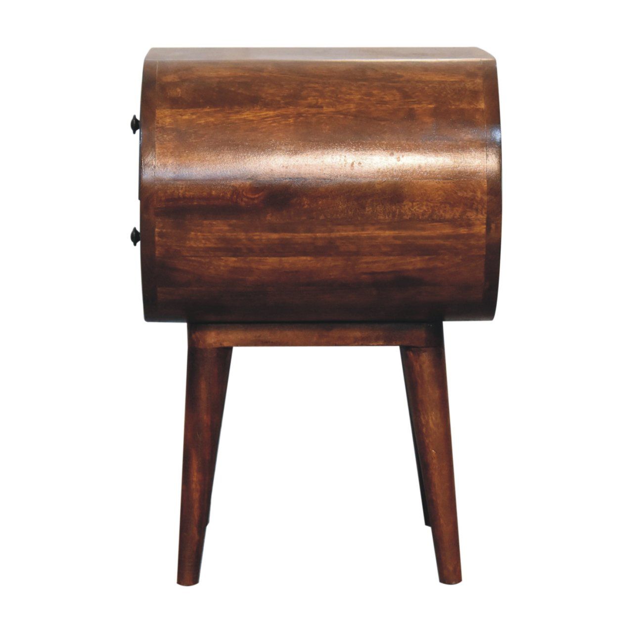 Large Circular Bedside Table - Brown