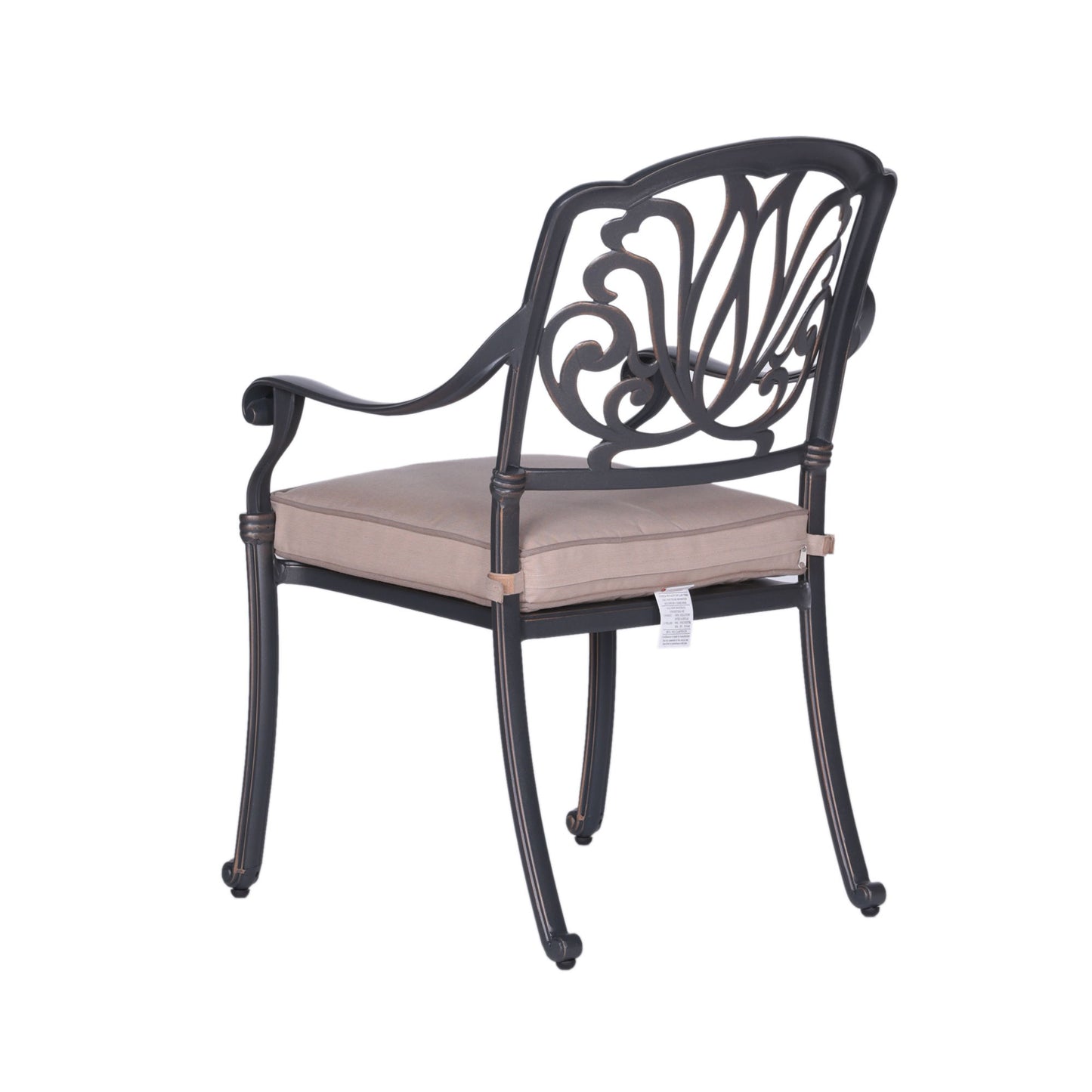Patio Outdoor Aluminum Dining Armchair With Cushion (Set of 2) - Spectrum Sand