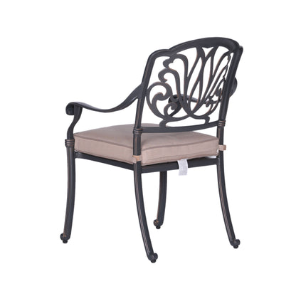 Patio Outdoor Aluminum Dining Armchair With Cushion (Set of 2) - Spectrum Sand