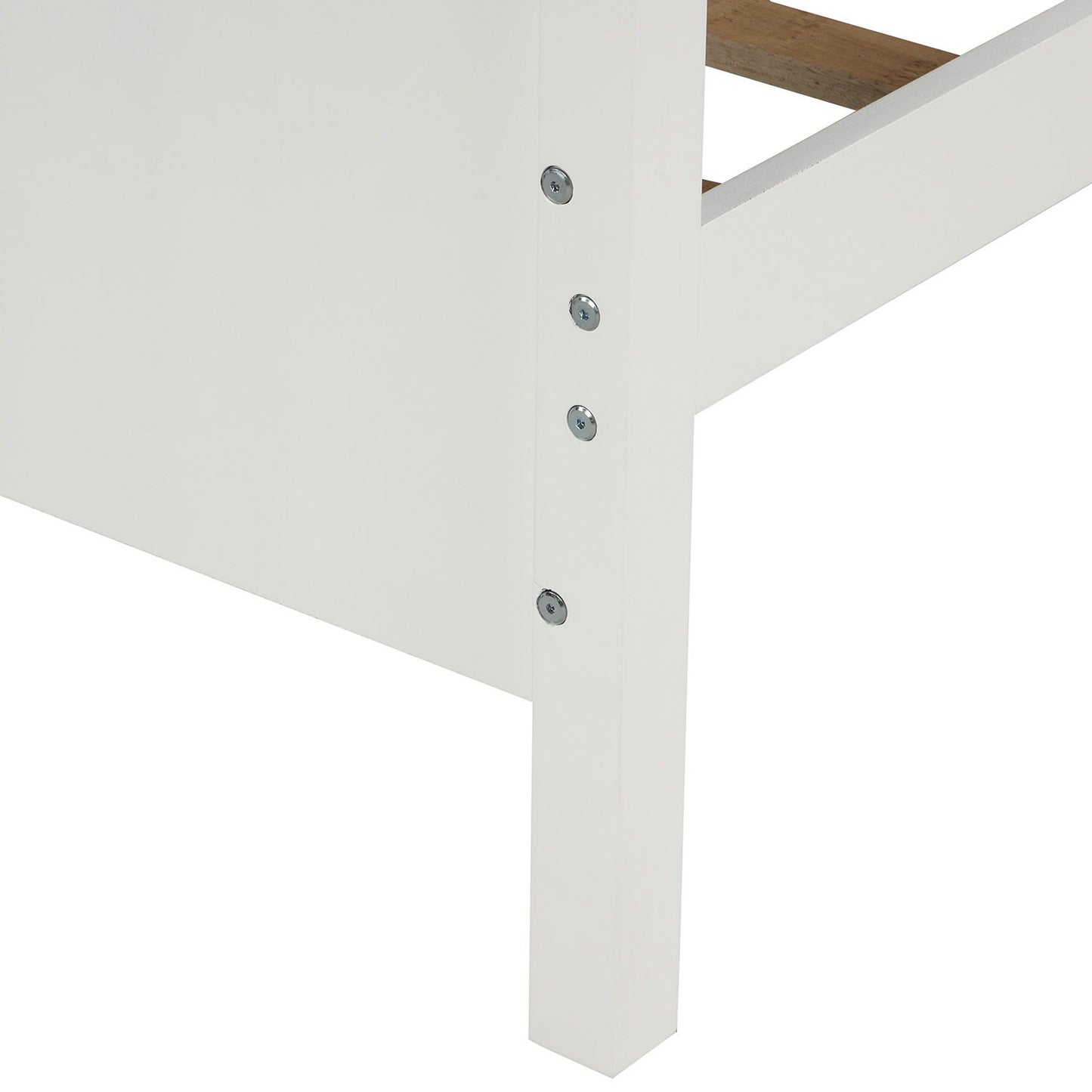 Twin Platform Bed With Slat Support And Headboard And Footboard - White