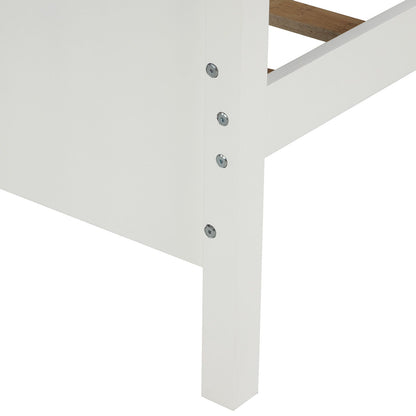 Twin Platform Bed With Slat Support And Headboard And Footboard - White