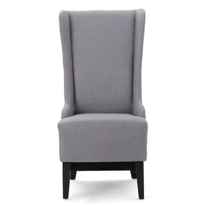 Alight - Upholstered Dining Chair With High Back And Birch Wood Legs - Light Gray