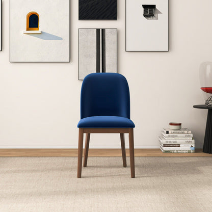 Kaitlyn - Dining Chair (Set of 2) - Brown / Navy Blue