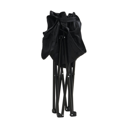 2 Pieces Outdoor Portable Folding Camping Chairs With Carry Bag - Black