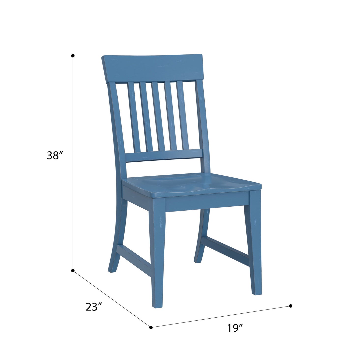 Haidel - Slat Back Dining Chairs (Set of 2) - Blue
