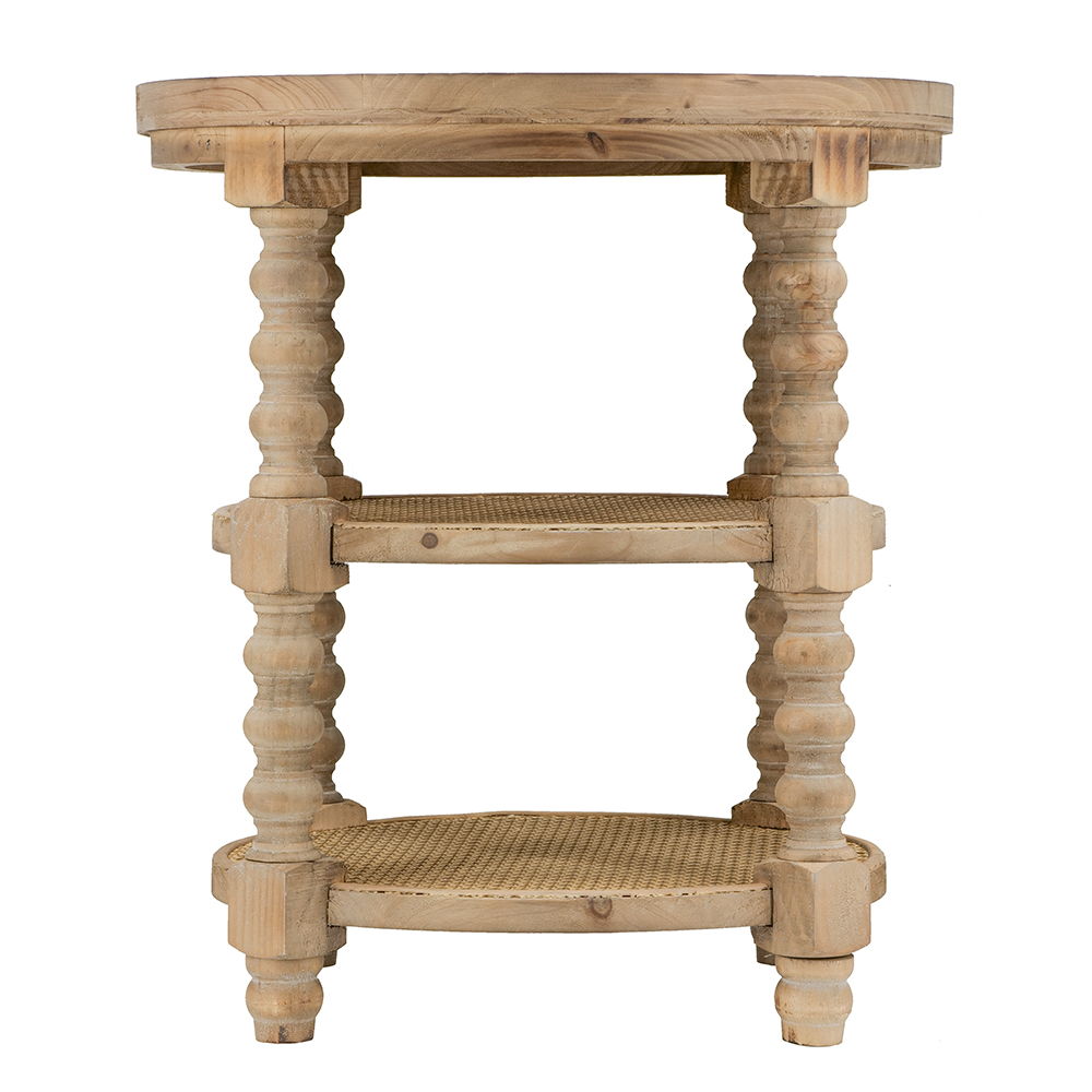 Round 3 Tiered Side Tabel, End Tabel For Lving Room Bedroom Entryway - Brown