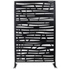 Outdoor & Indoor Privacy Screen Metal Privacy Screen, Steel Decorative Panels - Black