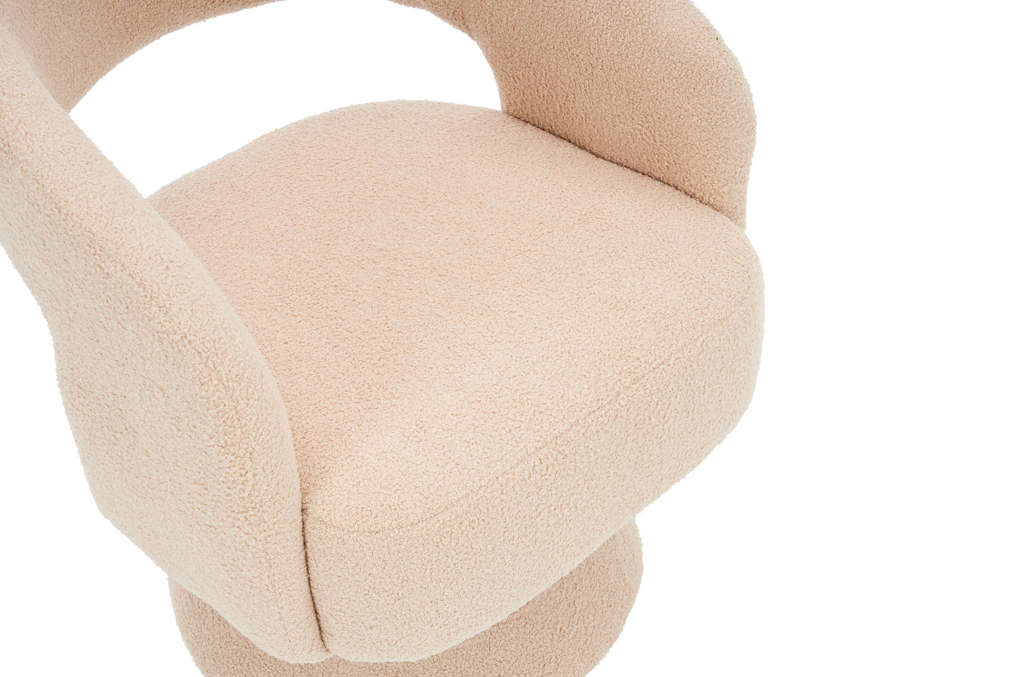 Swivel Accent Chair Armchair, Round Barrel Chair For Living Room Bedroom - Cream