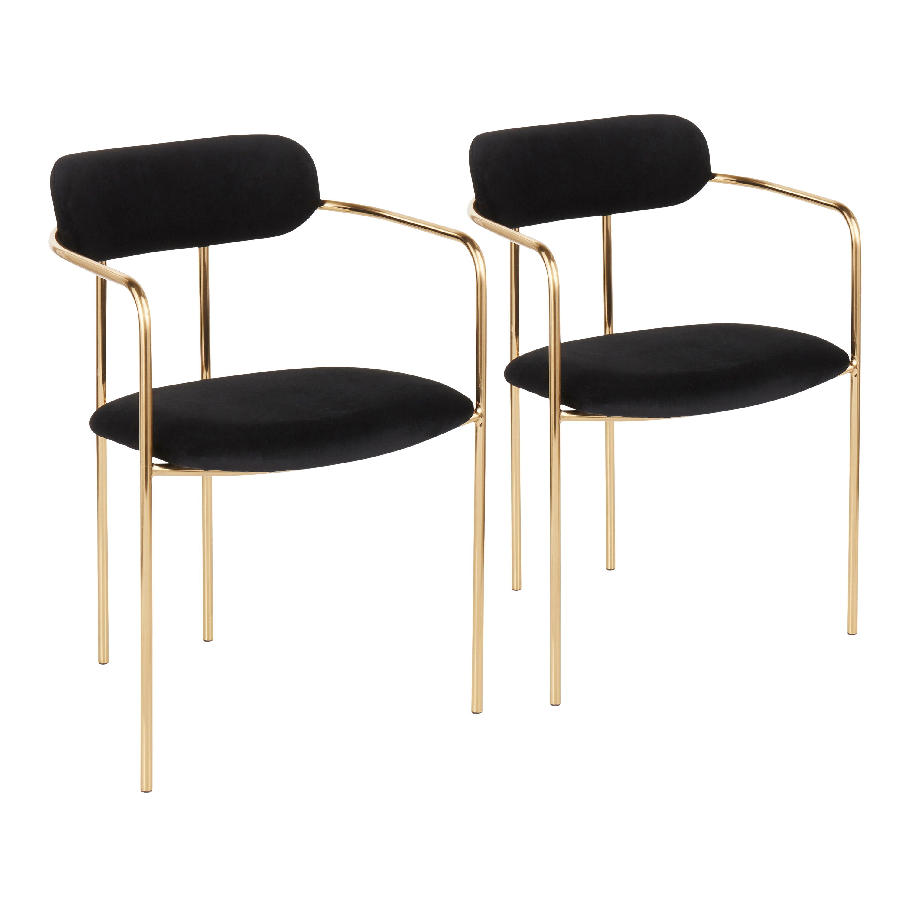 Demi - Contemporary Chair (Set of 2) - Gold / Black