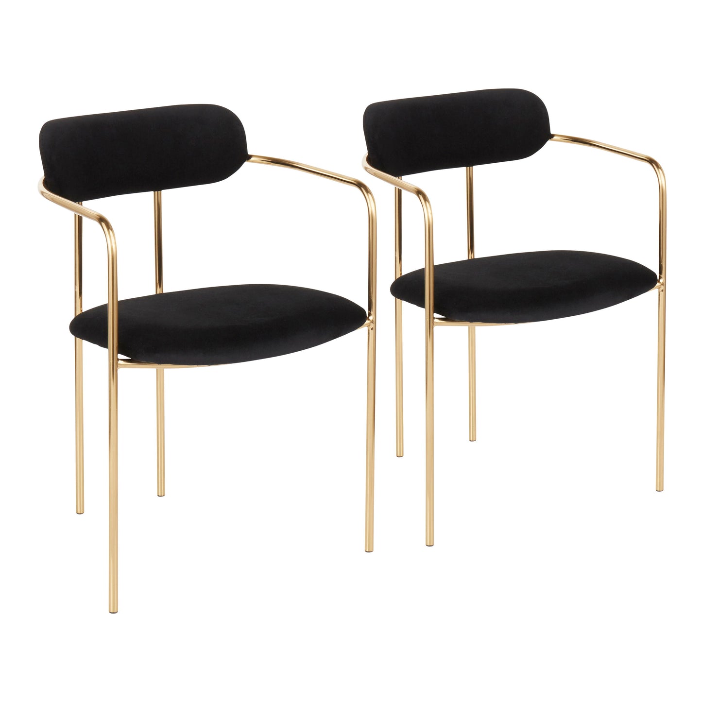Demi - Contemporary Chair (Set of 2) - Gold / Black