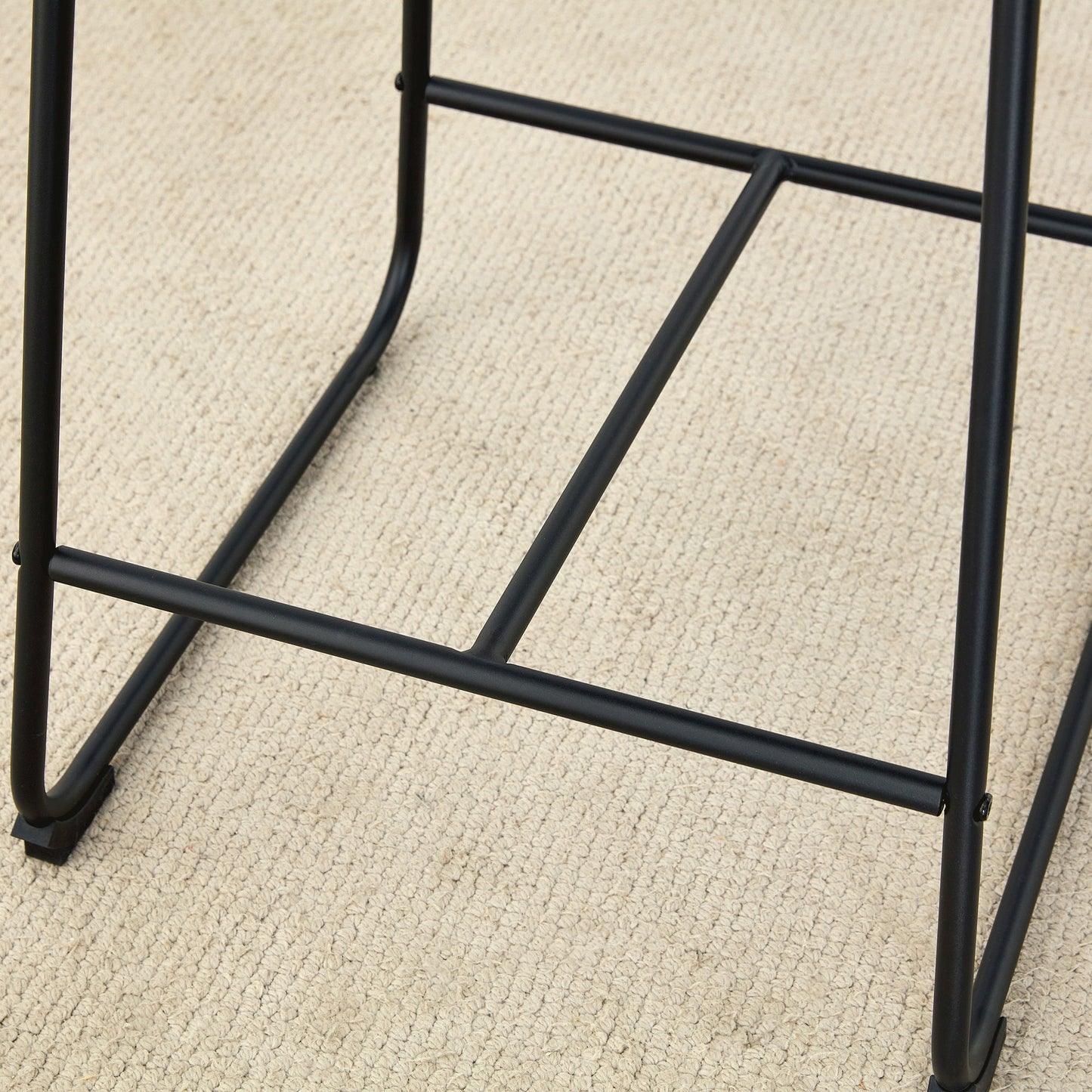 (Set of 2) Modern Minimalist Style Material Bar Stools, Suitable For Kitchen, Bar And Modern Home Design - Black