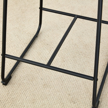 (Set of 2) Modern Minimalist Style Material Bar Stools, Suitable For Kitchen, Bar And Modern Home Design - Black