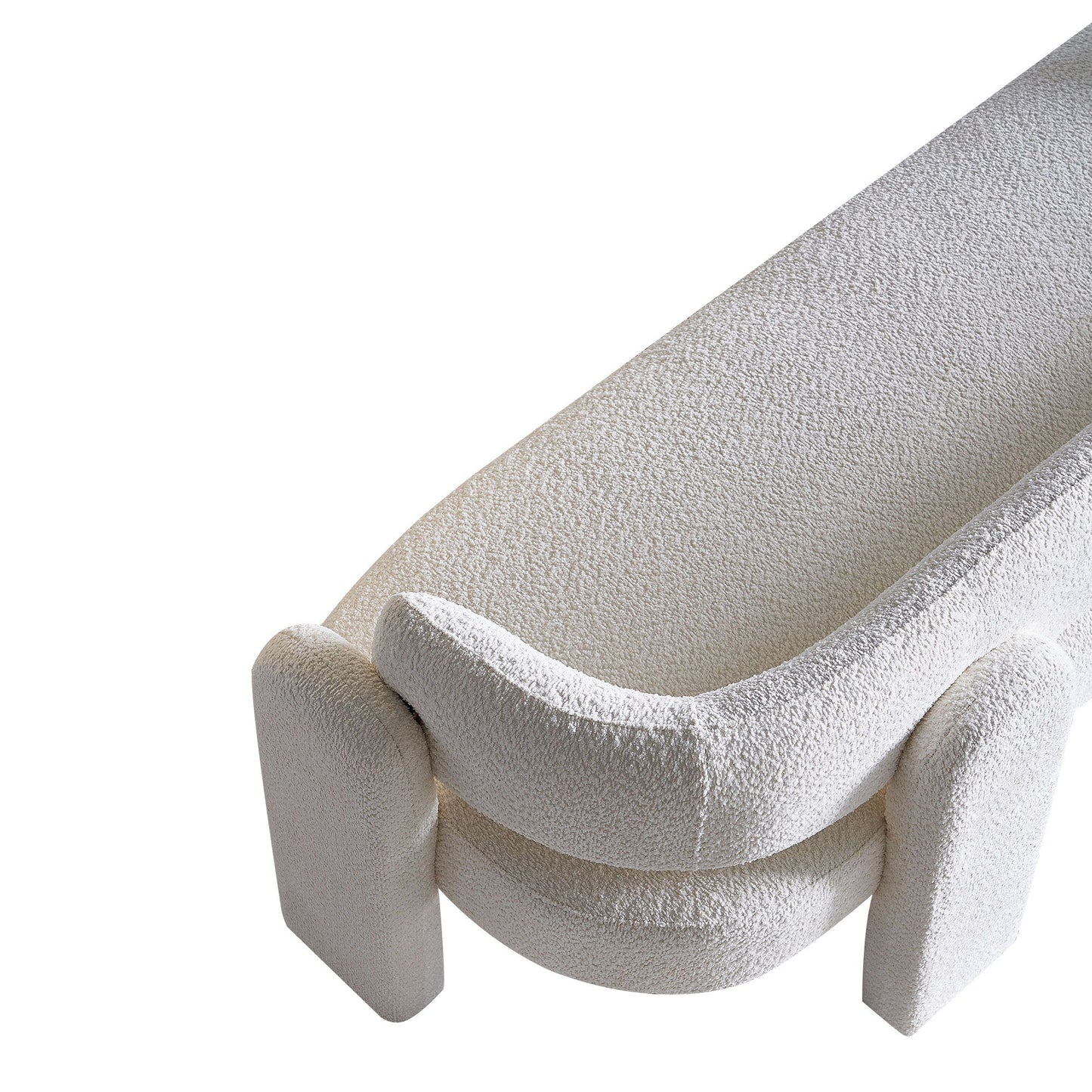 Boucle Upholstery Modern Sofa For Living Room - Beige
