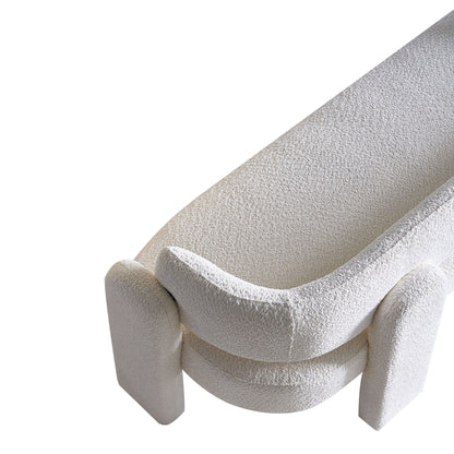Boucle Upholstery Modern Sofa For Living Room - Beige