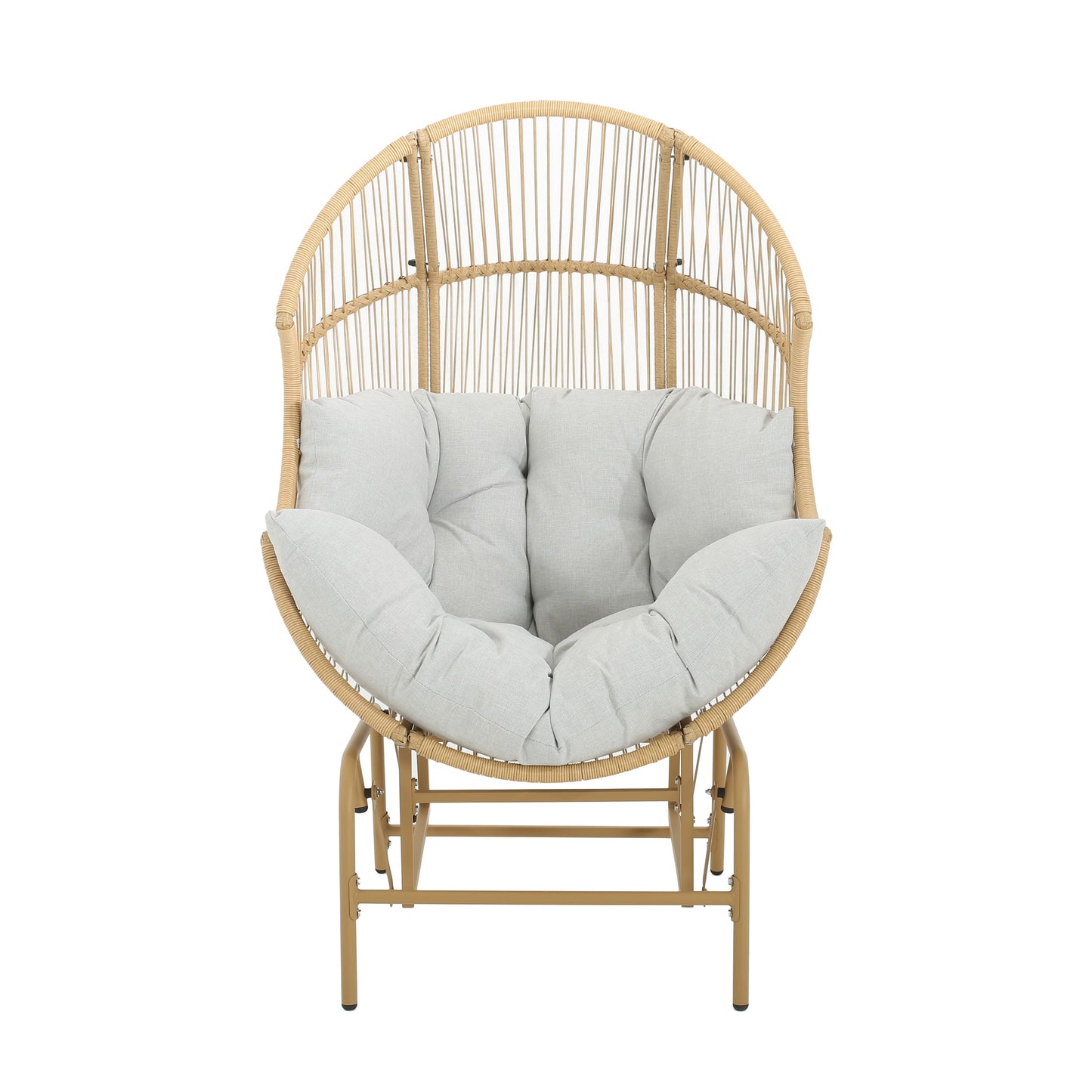 Palos - Outdoor Wicker Glider Chair - Light Brown