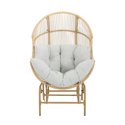 Palos - Outdoor Wicker Glider Chair - Light Brown