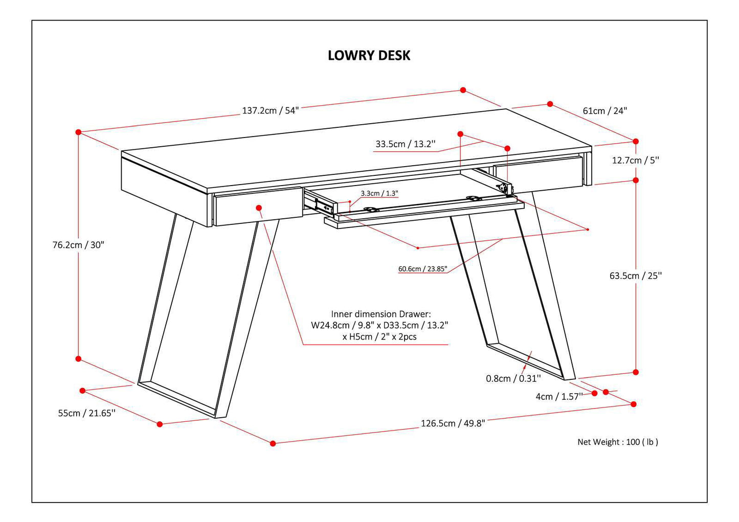 Lowry - Desk - Distressed Golden Wheat