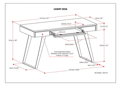 Lowry - Desk - Rustic Natural Aged Brown