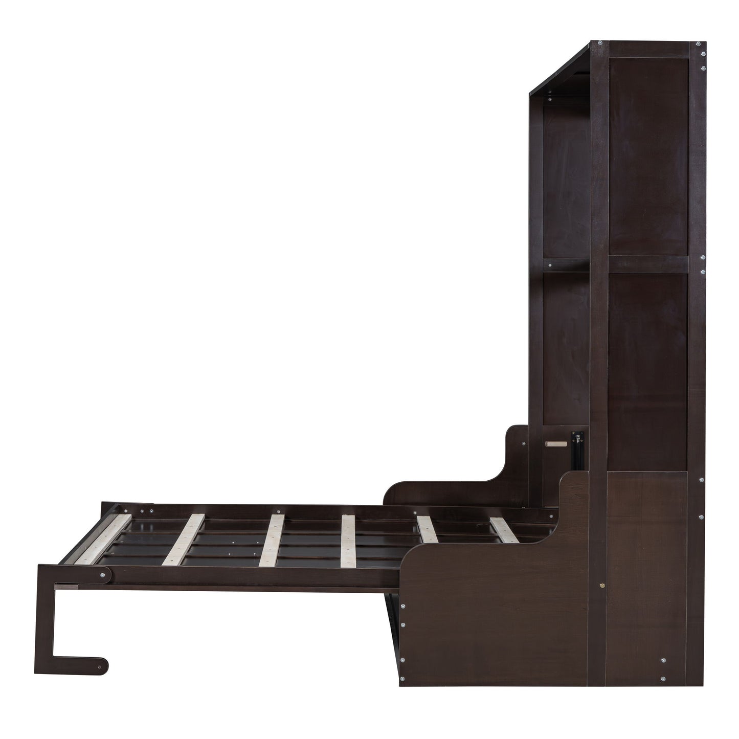 Queen Size Murphy Wall Bed With Cushion, Space Saving Design, And Construction - Espresso