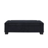 Textured Fabric Ottoman Bench With Hinged Lid - Dark Blue
