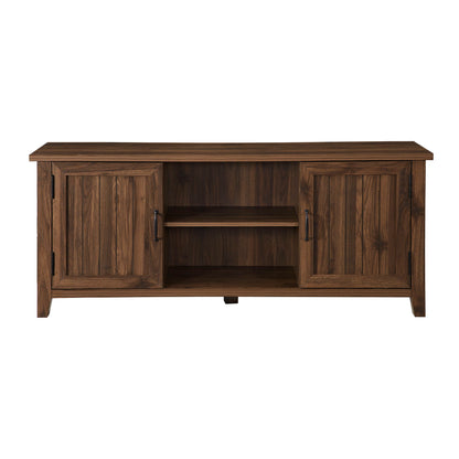 Classic Grooved Door TV Stand For Tvs Up To 65" - Dark Brown