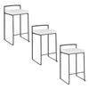 Fuji - Contemporary Stackable Counter Stool (Set of 3) - White / Black