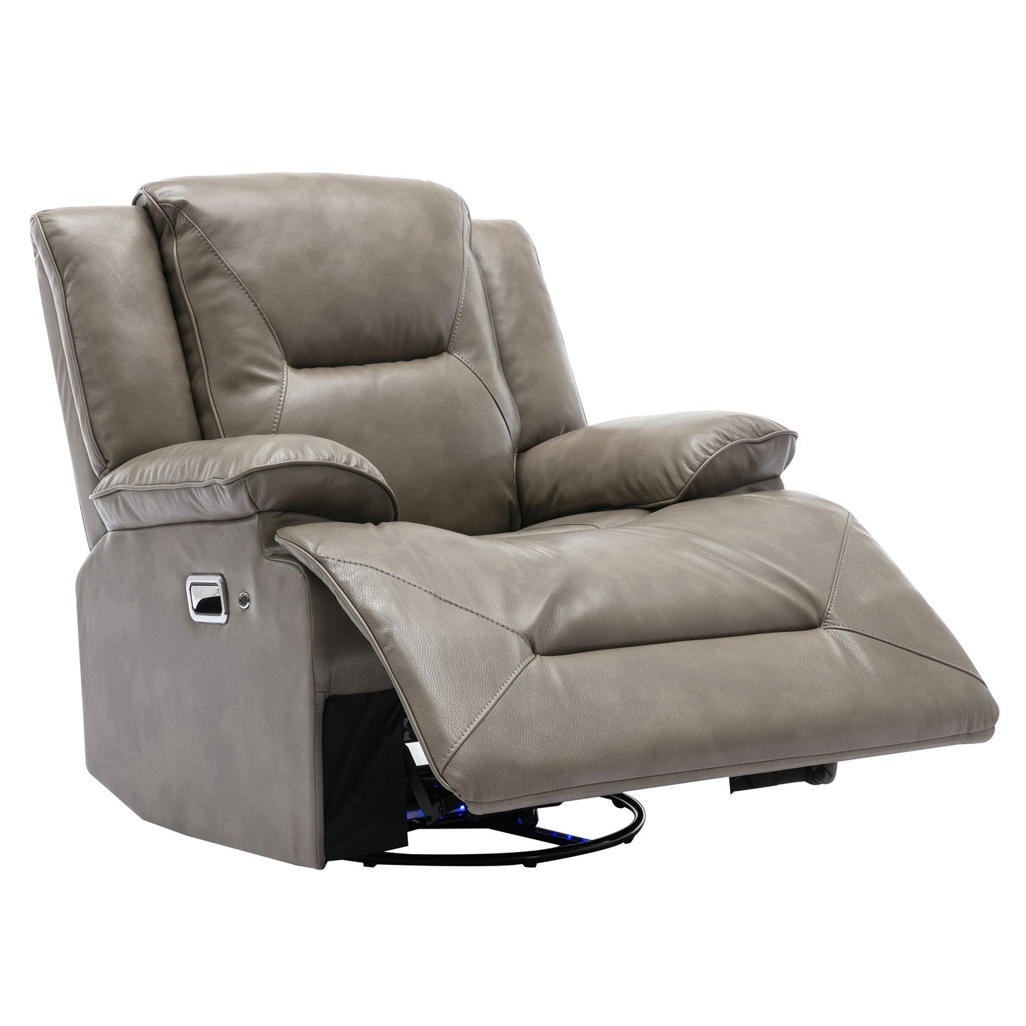 360ÔøΩÔøΩ Swivel And Rocking Home Theater Recliner Manual Recliner Chair With A Led Light Strip For Living Room - Gray