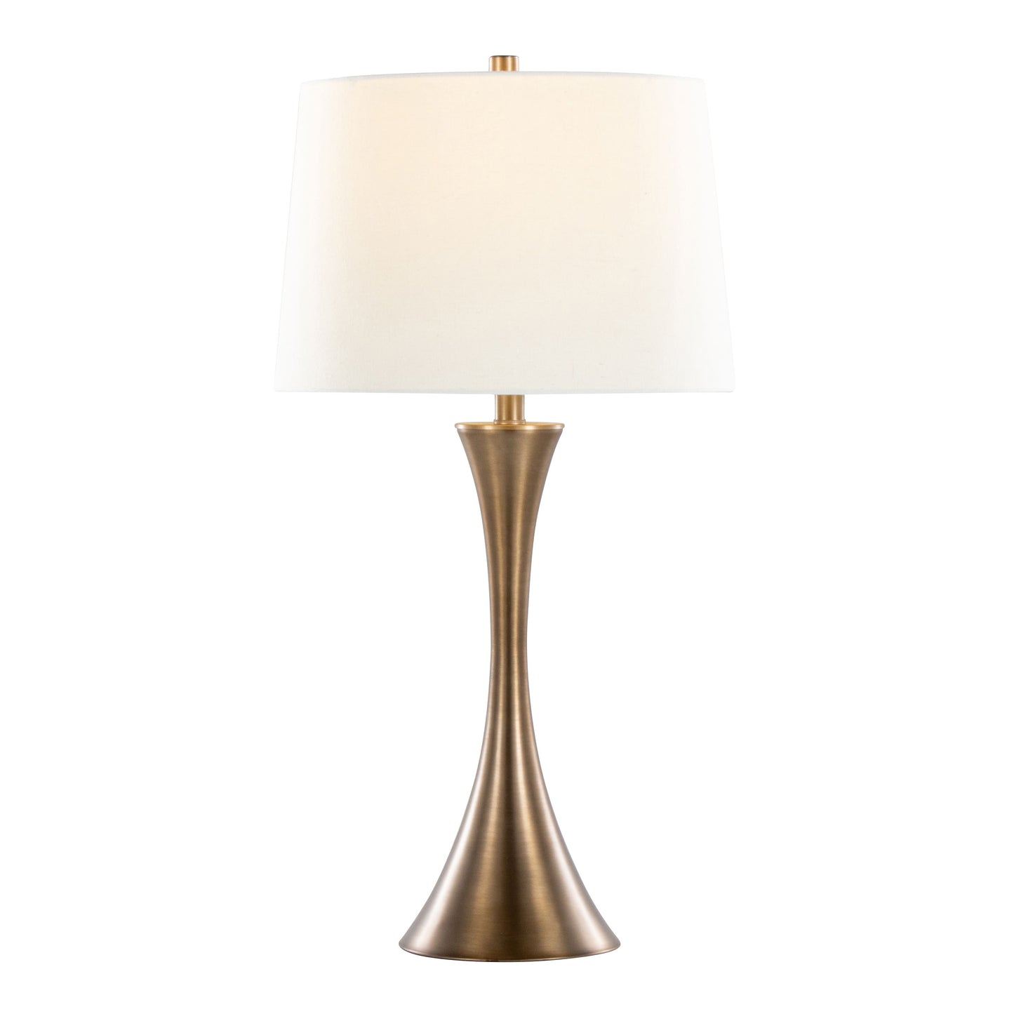 Lenuxe - Contemporary Table Lamp (Set of 2) - Matte Golden Bronze / Off White