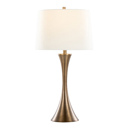 Lenuxe - Contemporary Table Lamp (Set of 2) - Matte Golden Bronze / Off White
