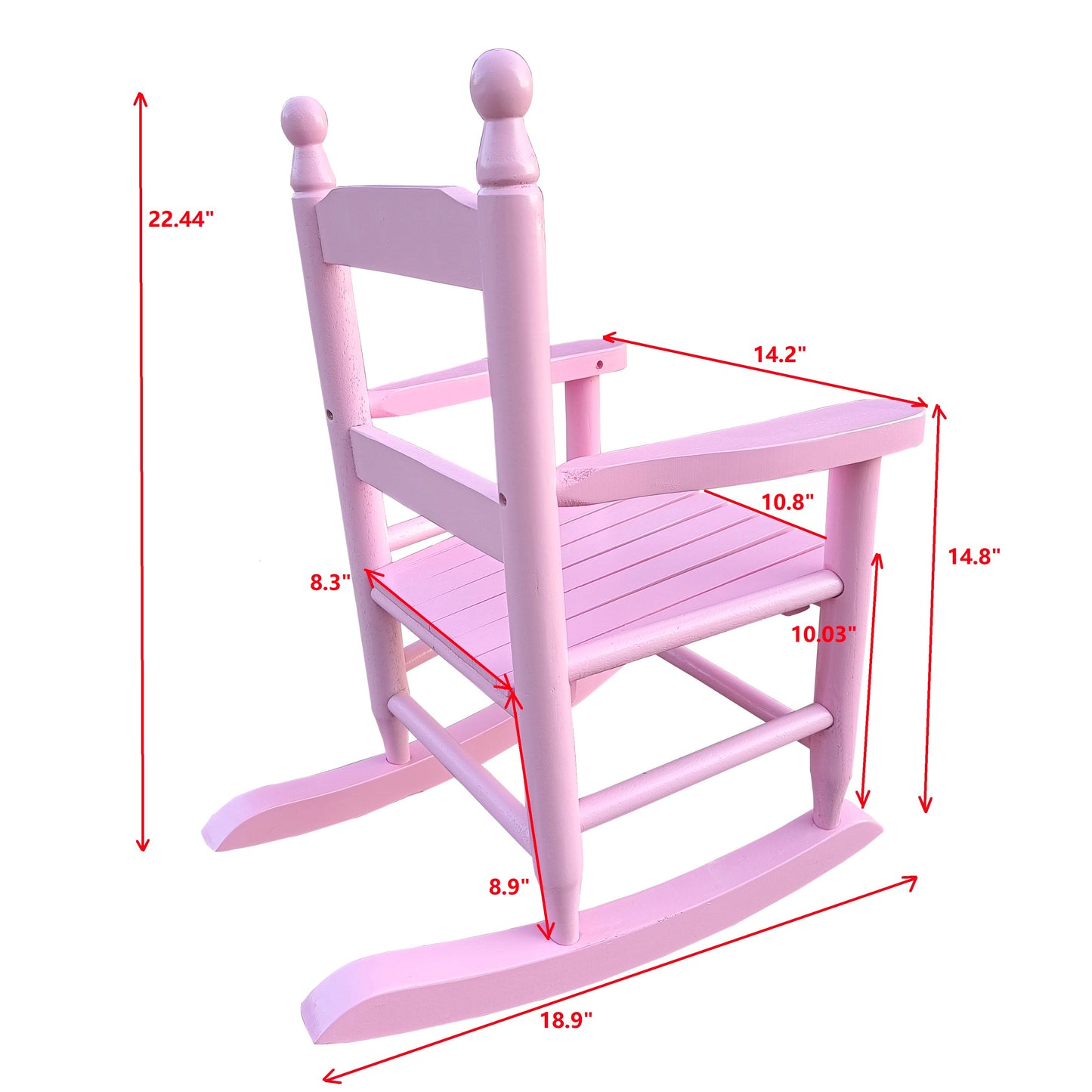 Children's Rocking Chair Indoor Or Outdoor, Suitable For Kids, Durable - Light Pink