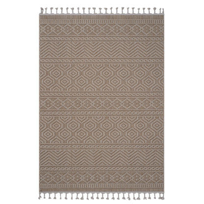 Guros - 5' X 7' Geometric Indoor / Outdoor Area Rug - Mocha