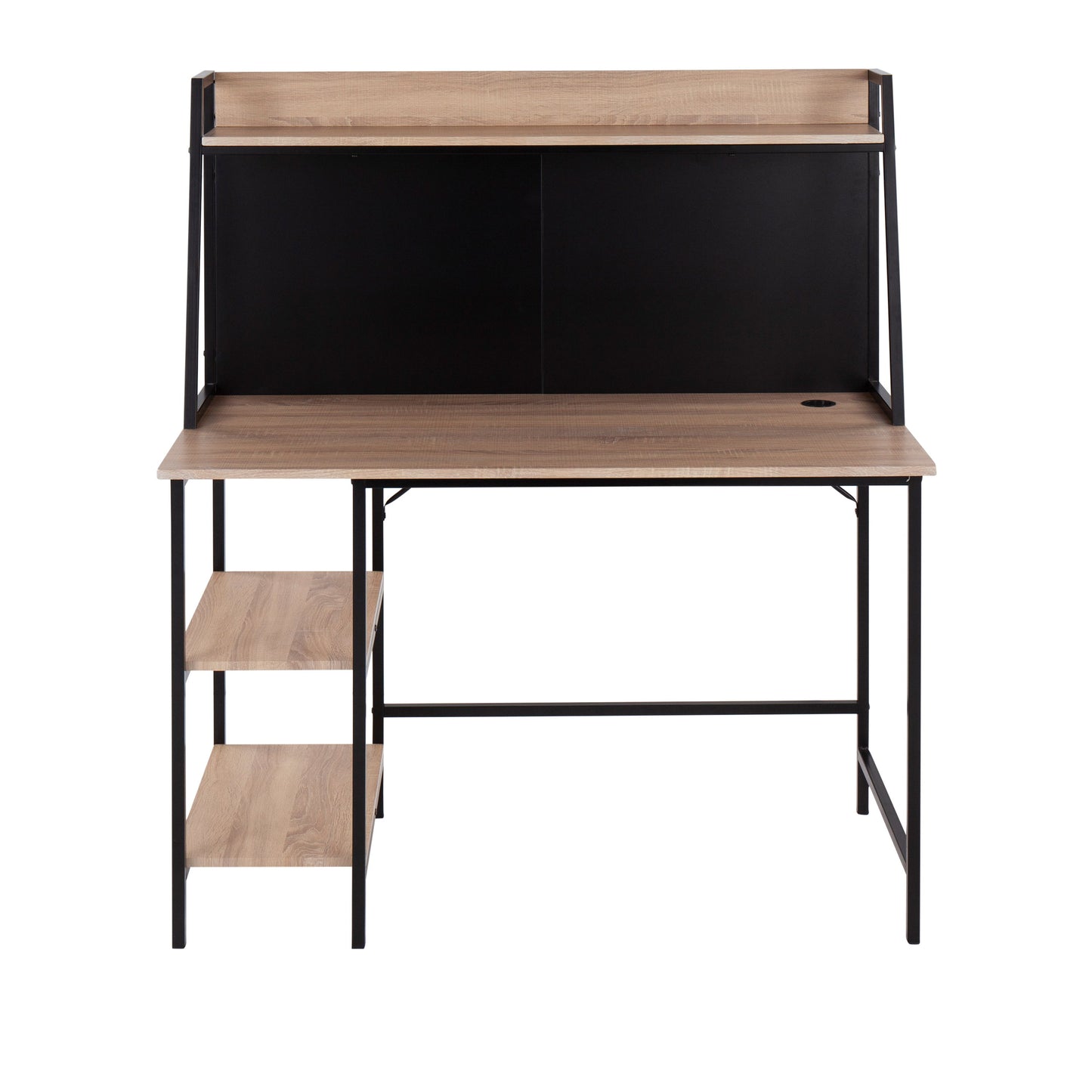 Geo - Shelf Contemporary Desk - Black / Natural