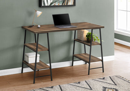 Computer Desk For Home Office, Laptop, Storage Shelves, Contemporary & Modern - Brown