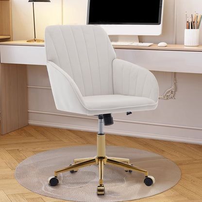 Ergonomic Swivel Office Chair, Adjustable And Comfortable - Beige