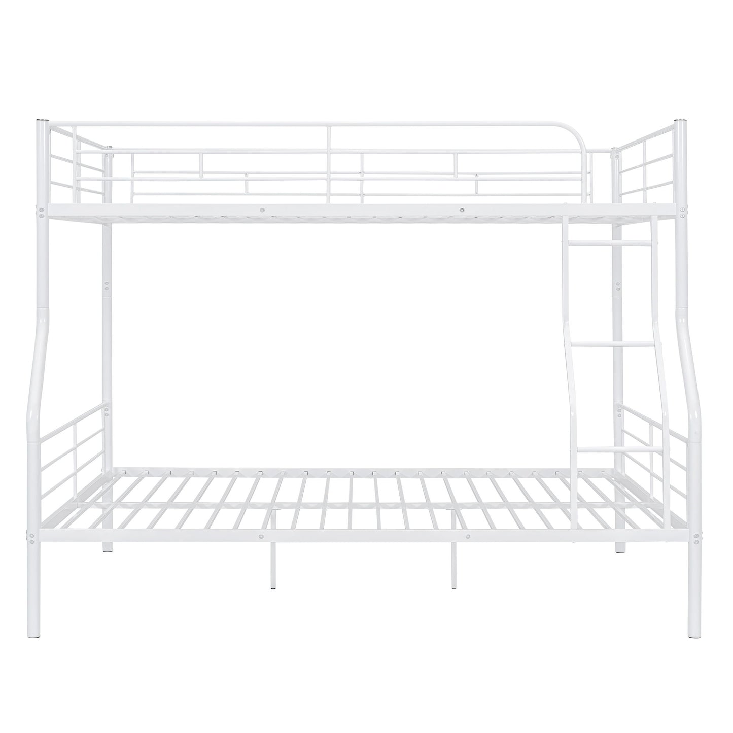 Full Long Over Queen Metal Bunk Bed - White