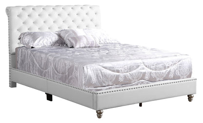 Tufted Transitional Upholstered Bed - White