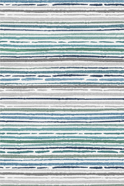 Sphinx - Indoor & Outdoor Washable Non - Slip Accent Rug - Beige / Blue