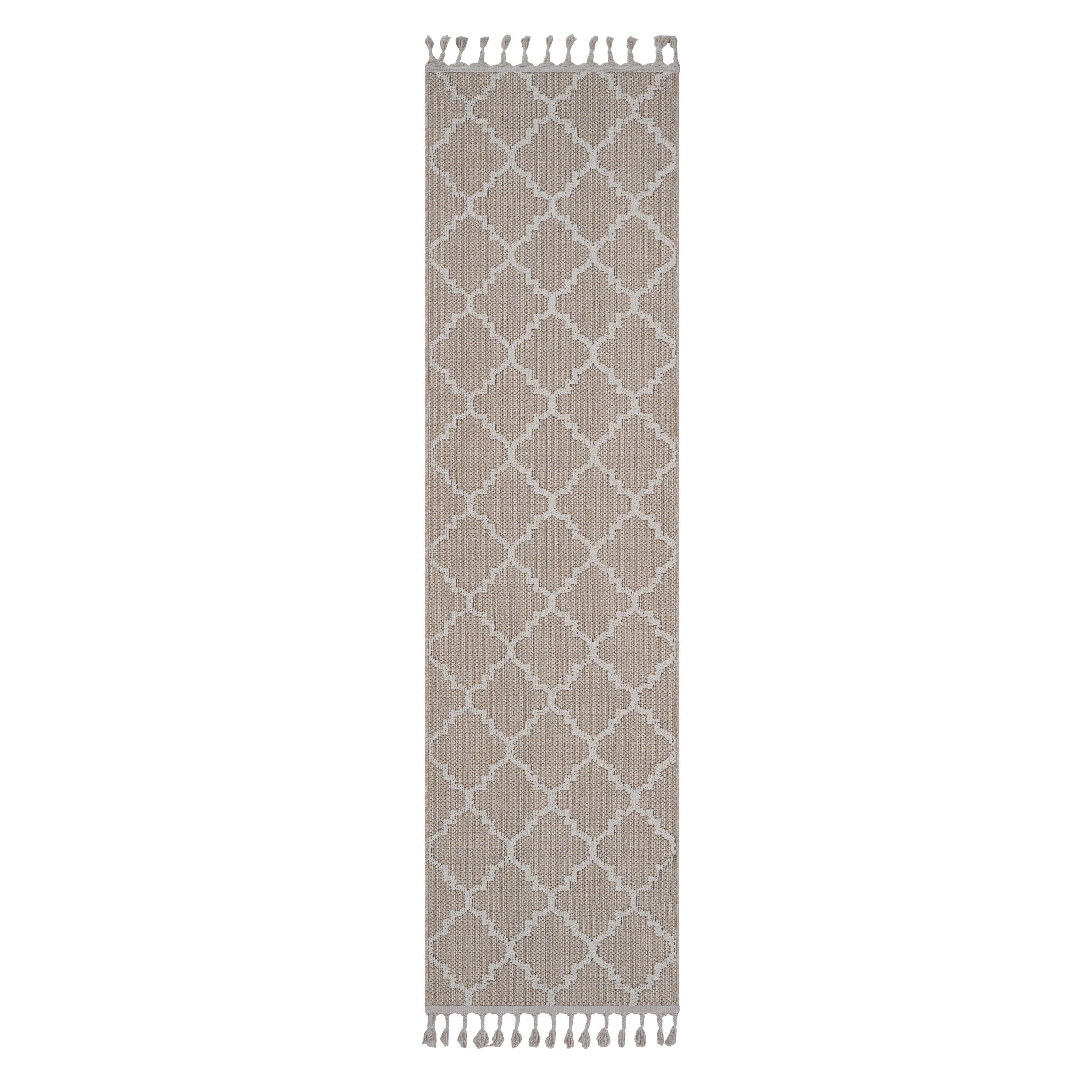 Guros - 2' X 8' Trellis Indoor / Outdoor Area Rug - Ivory