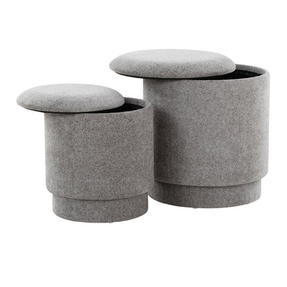 Marla - Upholstered Contemporary Ottoman Set - Gray