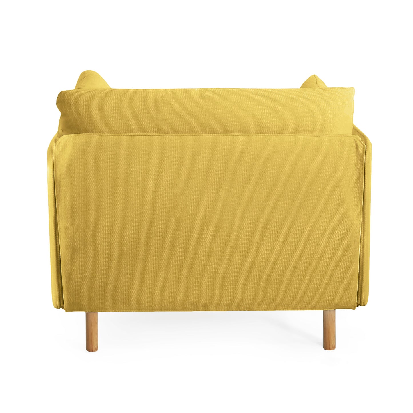 Modern Upholstered Accent Chair With Soft Cushions, Sleek Armrest Design - Yellow