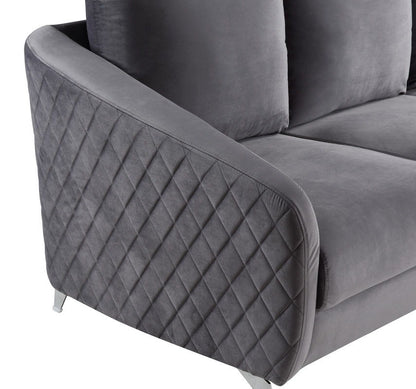 Sofia - Velvet Modern Chic Loveseat Couch - Gray